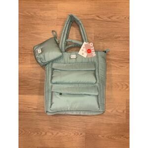 Wilo the label sage green cargo pockets tote bag